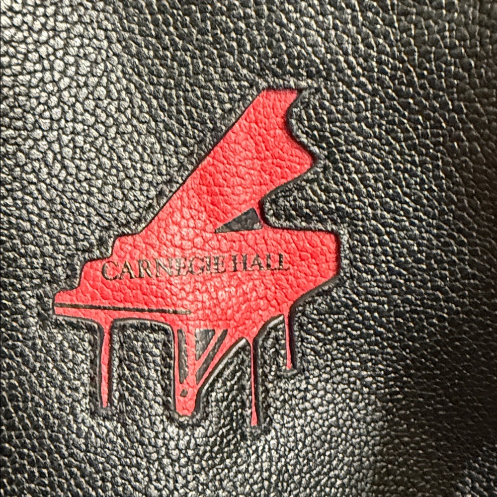 Carnegie Hall Black Leather Tote Bag with Red Logo-fits a computer or laptop. - Picture 10 of 10